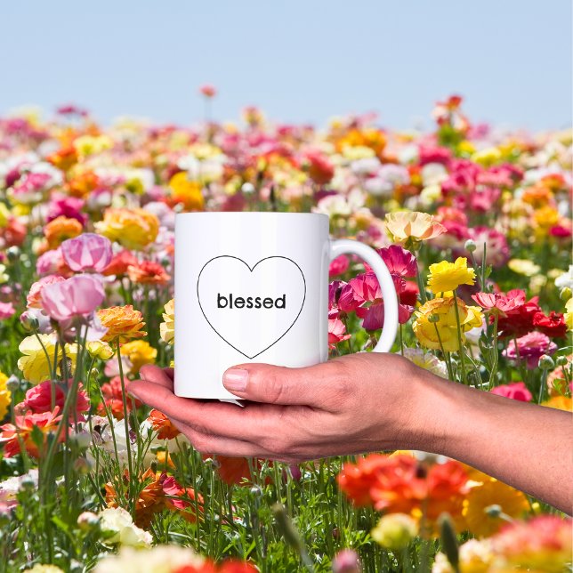 Caneca De Café Coração Cristão Simplesmente Abençoado (Simple Blessed Heart Mug)