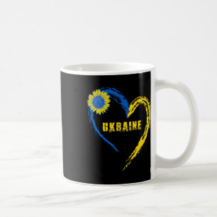 Caneca De Café Coração da Bandeira da Ucrânia Vintage Amantes Ucr