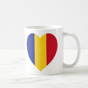 Caneca De Café Coração da bandeira de Romania