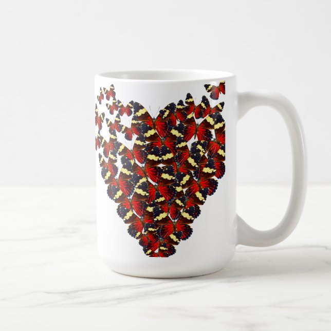 Caneca De Café Coração da borboleta (Direita)