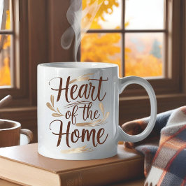 Caneca De Café Coração da Casa | Mug de Nome Personalizado