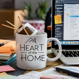 Caneca De Café Coração da Casa | Mug de Nome Personalizado