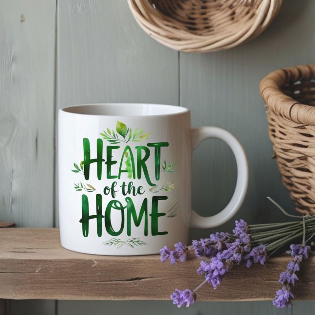 Caneca De Café Coração da Casa | Mug de Nome Personalizado (Criador carregado)