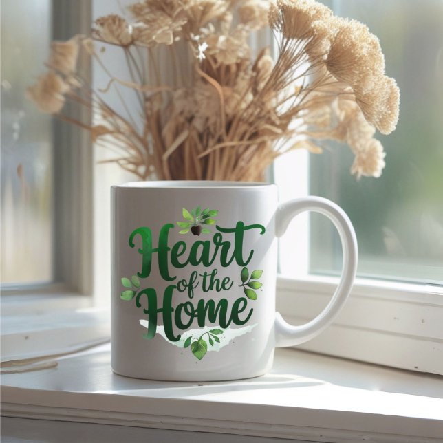 Caneca De Café Coração da Casa | Mug de Nome Personalizado (Criador carregado)