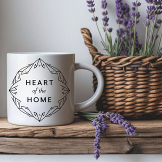 Caneca De Café Coração da Casa | Mug de Nome Personalizado