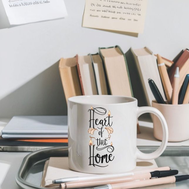 Caneca De Café Coração da Casa | Mug de Nome Personalizado (Criador carregado)