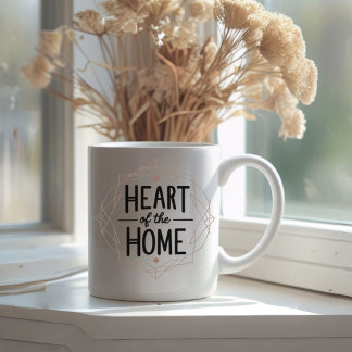 Caneca De Café Coração da Casa | Mug de Nome Personalizado