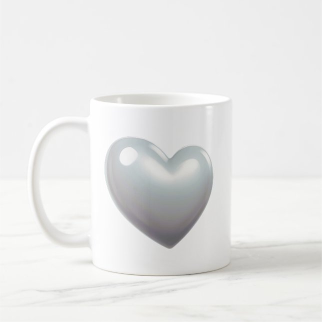 Caneca De Café Coração da Cinza Pérola (Esquerda)