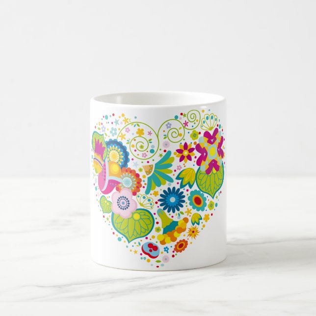 Caneca De Café Coração da flor (Centro)