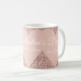 Caneca De Café Coração da Glitter Cor-de-Rosa com Presente de fel