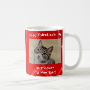 Caneca De Café Coração da mamã do gato do dia dos namorados fo