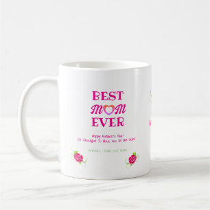 Caneca De Café Coração das Rosas Rosa Bonitas Melhor Mãe Dia de a