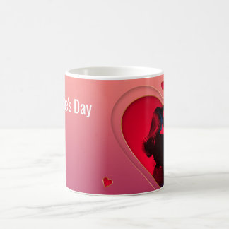 Caneca De Café Coração de Amor - Design de Casal Romântico de mão