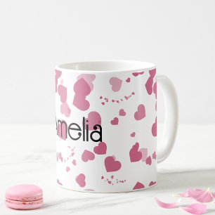 Caneca De Café Coração de Amor Personalizado 