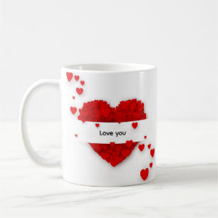 Caneca de Café Coração de Amor Romântico