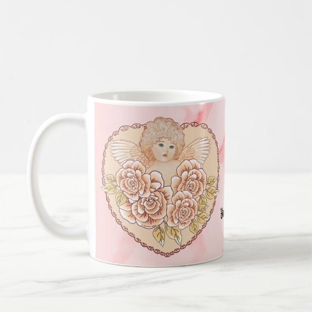 Caneca De Café Coração de Anjo Querubim (Esquerda)