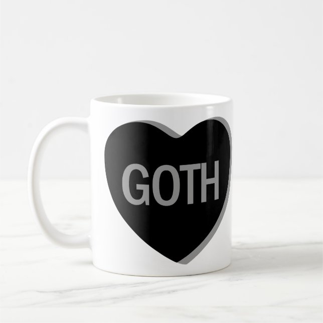 Caneca De Café Coração de Bala - Gótico (Esquerda)