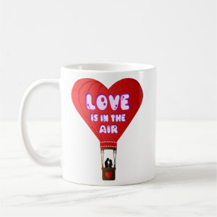 Caneca De Café Coração de Balão Amor