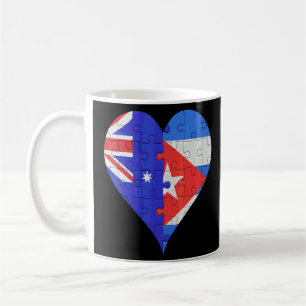 Caneca De Café Coração de Bandeira de Cuba Australiana