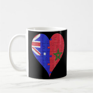 Caneca De Café Coração de Bandeira do Marrocos australiano