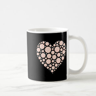 Caneca De Café coração de bolinhas - arte de padrão de amor