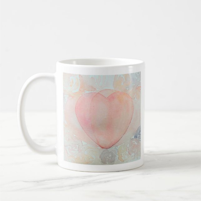 Caneca De Café Coração de Deusa Pintado à Mão (Esquerda)