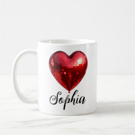 Caneca De Café Coração de Disco Personalizado