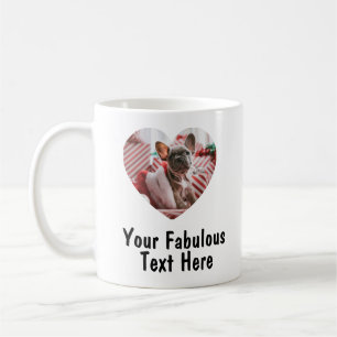 Caneca De Café Coração de Foto e Texto Personalizado