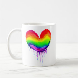 Caneca De Café Coração de Fusão O amor é o amor LGBTQIA+