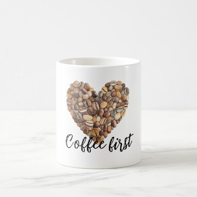 Caneca De Café Coração de Grãos de Café (Centro)