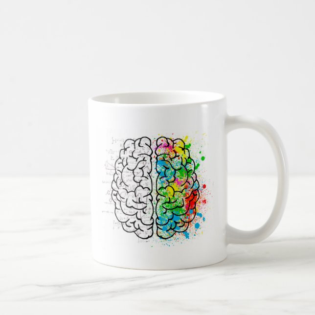 Caneca De Café coração de ideia de psicologia da mente cerebral (Direita)