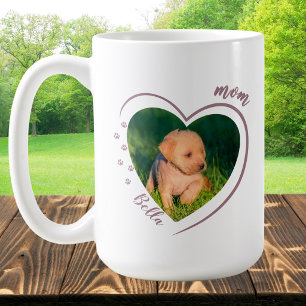 Caneca De Café Coração de Mãe de Estimação Foto Impressões de Pat
