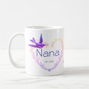 Caneca De Café Coração de Nana Cinto Púrpura, Rosa