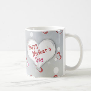 Caneca De Café Coração de Papel 3D de Dia de as mães Feliz