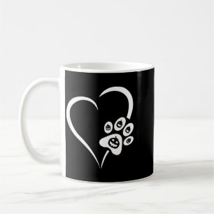 Caneca De Café Coração de Pata de Cachorro de Halloween - Abóbora