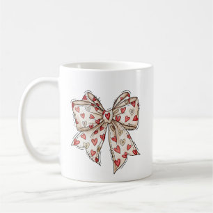 Caneca De Café Coração de São Valentim com Laço Fofo
