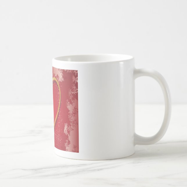 Caneca De Café Coração de Valente contra fundo vermelho (Direita)