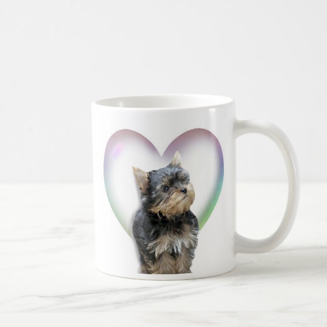 Caneca De Café Coração de Yorkie (Direita)