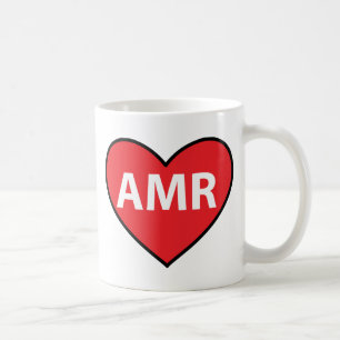 Caneca De Café Coração do Amr de Amor do espanhol da mensagem de