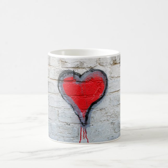 Caneca De Café Coração do grafite vermelho (Centro)