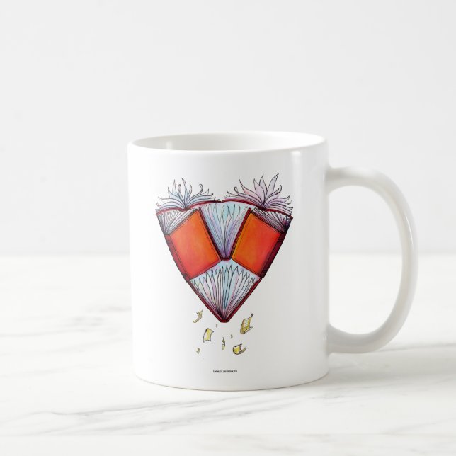 Caneca De Café Coração do livro (Direita)
