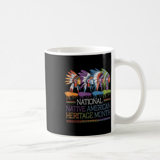 Caneca De Café Coração do Mês do Patrimônio Nacional Nativo Ameri (Direita)