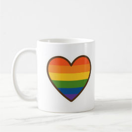 Caneca De Café Coração do Orgulho LGBTQ+ Kawaii