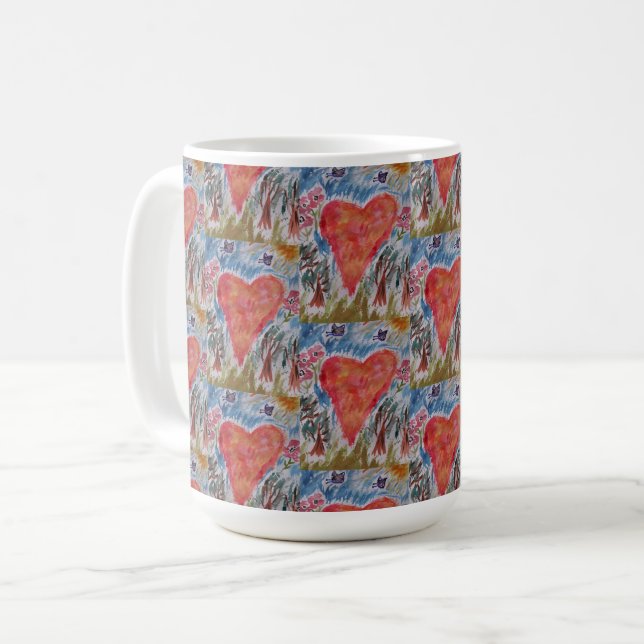 Caneca De Café Coração do Planeta Mug (Frente Esquerda)