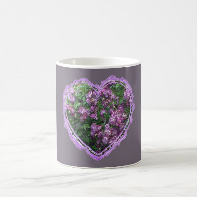 Caneca De Café Coração do rosa do roxo (Centro)