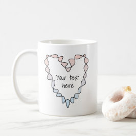 Caneca De Café Coração Doce Rosa Pálido Azul Perpetual Art