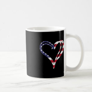 Caneca De Café Coração Doodle Bandeira Americana Dia da Memória 4