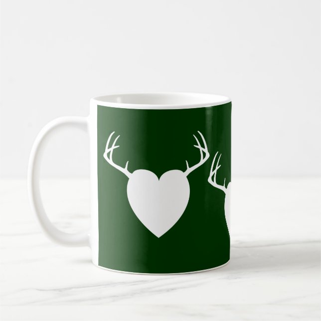 Caneca De Café Coração dos Antlers da caça dos cervos (Esquerda)