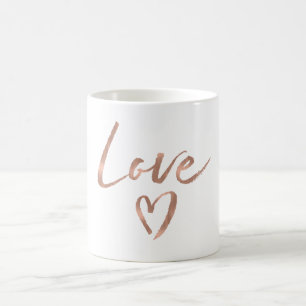 Caneca De Café Coração Dourado cor-de-rosa do amor