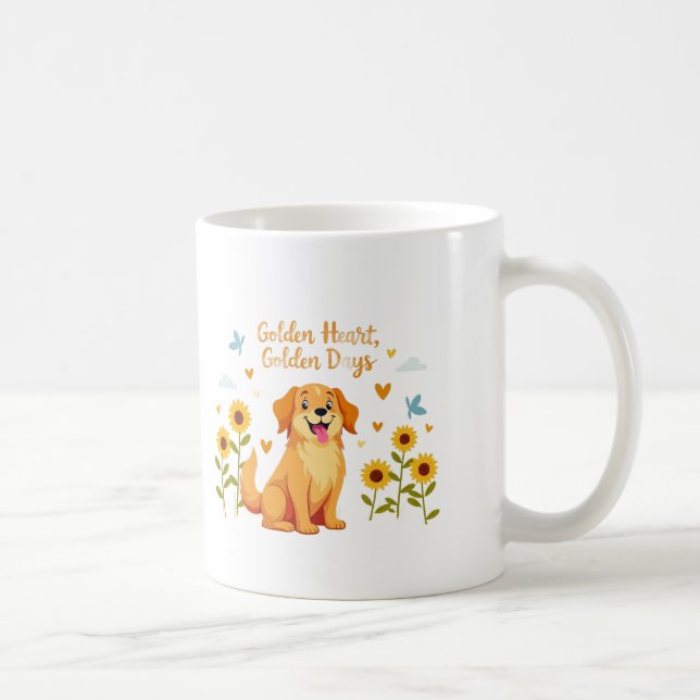 Caneca De Café Coração Dourado, Dias Dourados (Direita)